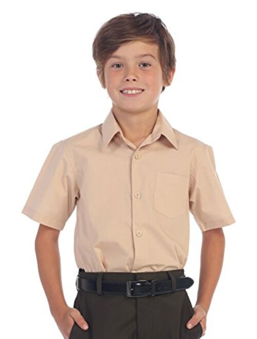 Gioberti Boy's Short Sleeve Solid Dress Shirt