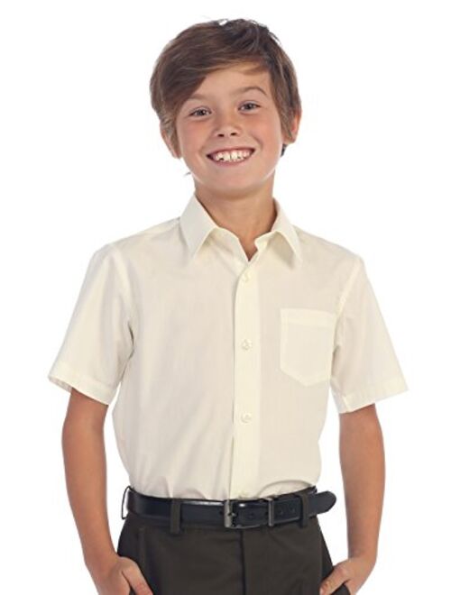 Gioberti Boy's Short Sleeve Solid Dress Shirt