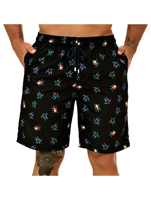 KAILUA SURF Big and Tall Mens Swim Trunks, 9" Mens Designer Bathing Suit Boardshorts