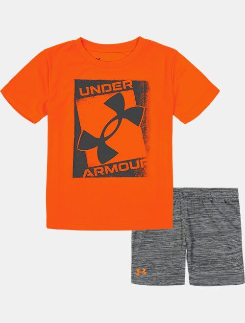 Under Armour Boys' Pre-School UA Stamp Big Logo Shorts Set