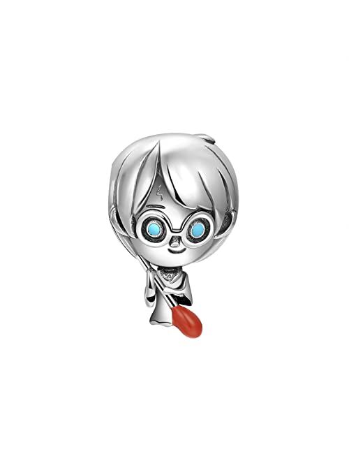 Dazlily Wizard World Robot Dog Cat Cartoon Charms fits Bracelets Necklace 925 Sterling Silver Lucky Charm for Woman Girl Jewelry Gifts Pendant Bead