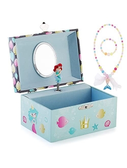 RR ROUND RICH DESIGN Musical Jewelry Box - Musical Storage Box with Drawer and Jewelry Set