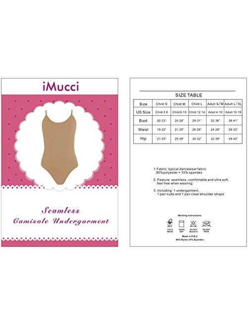 iMucci Professional Seamless Nude Camisole Leotard - Undergarment Dancewear for Ballet Dance