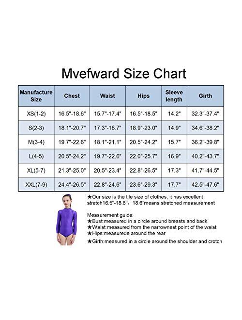 Mvefward Kids Girls Turtleneck Long Sleeve Leotard Gymnastics Ballet Dancewear for Child