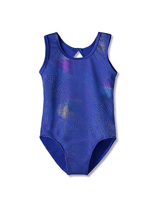 HOZIY Leotards for Girls Ballet Gymnastics Long Sleeve Sparkles Aqua Blue Pink Purple