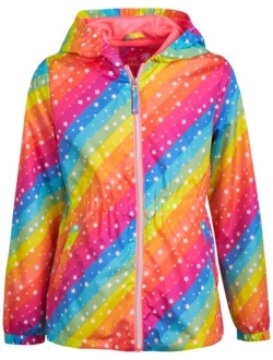 Pink Platinum Girls' Anorak Raincoat Jacket - Lightweight Waterproof Tie Dye Windbreaker