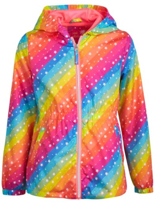 Pink Platinum Girls' Anorak Raincoat Jacket - Lightweight Waterproof Tie Dye Windbreaker