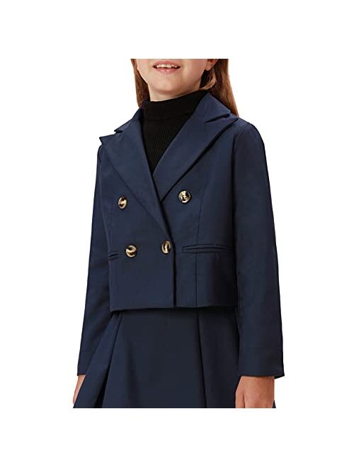 Danna Belle Girls Fall School Uniforms Blazers Long Sleeve Lapel Jacket Suit Size 5-12Years