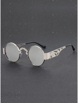 Men Hollow Out Round Frame Fashion Glasses