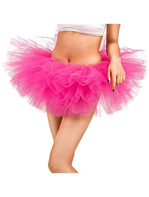 Jane Shine Adult Tutu Skirt, Tulle Tutus for Women, Teens Ballet Skirts Classic 5 Layers