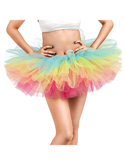 Jane Shine Adult Tutu Skirt, Tulle Tutus for Women, Teens Ballet Skirts Classic 5 Layers