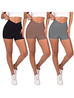 QGGQDD 3 Pack High Waisted Biker Shorts for Women – 5" Buttery Soft Black Workout Yoga Athletic Shorts