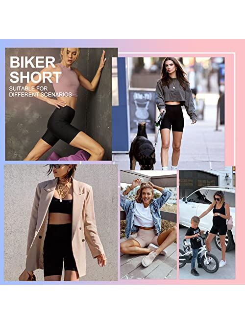 QGGQDD 3 Pack High Waisted Biker Shorts for Women – 5" Buttery Soft Black Workout Yoga Athletic Shorts