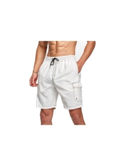 STICKON Mens Swim Trunks Quick Dry Summer Beach Shorts Board Shorts with Pockets