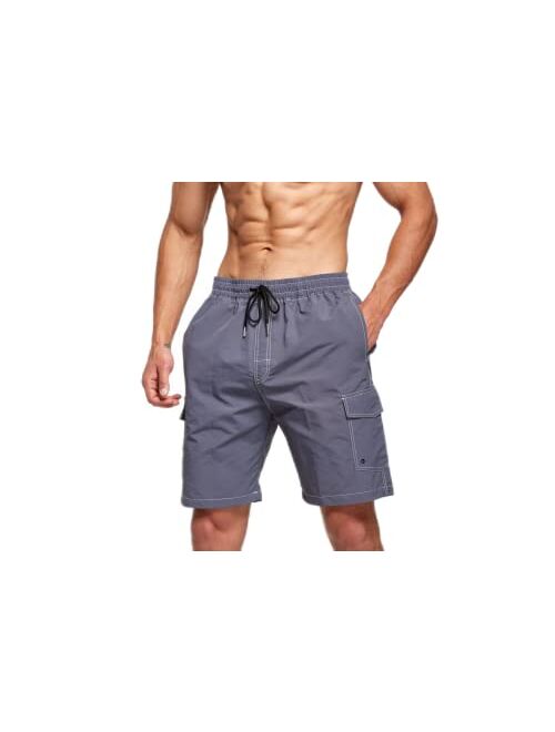 STICKON Mens Swim Trunks Quick Dry Summer Beach Shorts Board Shorts with Pockets