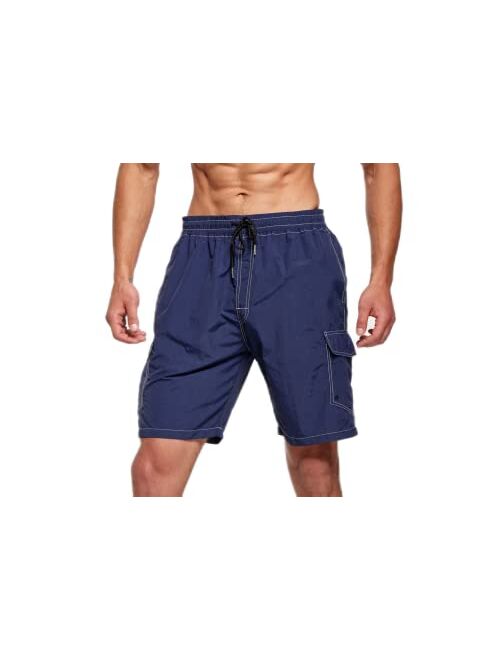 STICKON Mens Swim Trunks Quick Dry Summer Beach Shorts Board Shorts with Pockets