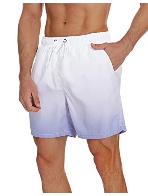 SILKWORLD Mens Swimming Trunks Quick Dry Board Beach Shorts Swimwear with Mesh Lining