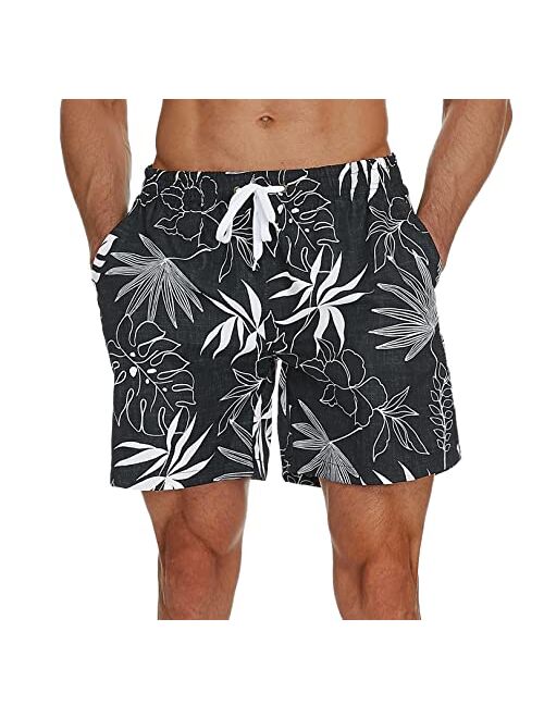 SILKWORLD Mens Swimming Trunks Quick Dry Board Beach Shorts Swimwear with Mesh Lining