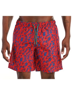 Generic Men's Swim Trunks Quick Dry Print Mesh Lining Swimwear Bathing Suits Elastic Waist Beach Shorts with Pockets