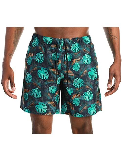 Generic Men's Swim Trunks Quick Dry Print Mesh Lining Swimwear Bathing Suits Elastic Waist Beach Shorts with Pockets