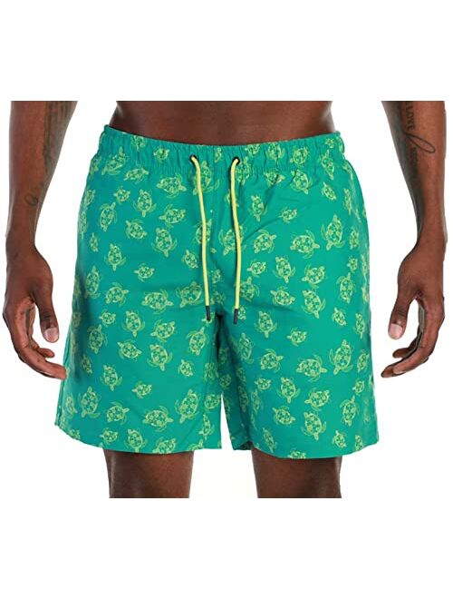 Generic Men's Swim Trunks Quick Dry Print Mesh Lining Swimwear Bathing Suits Elastic Waist Beach Shorts with Pockets