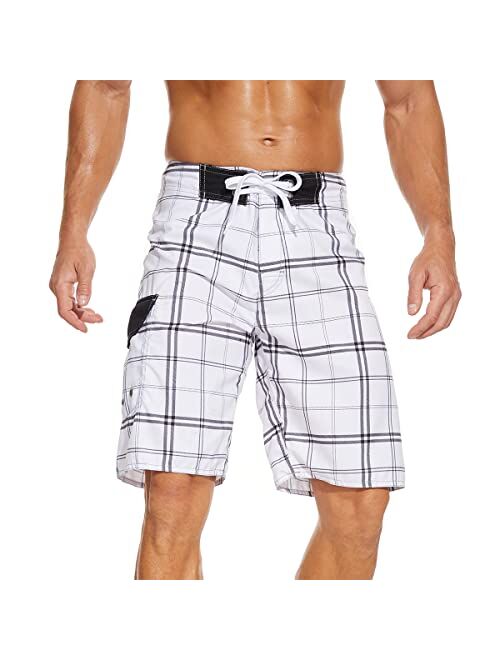 LETSHOLIDAY Men’s Swim Trunks Quick Dry Swimwear Beach Shorts with Side Pockets