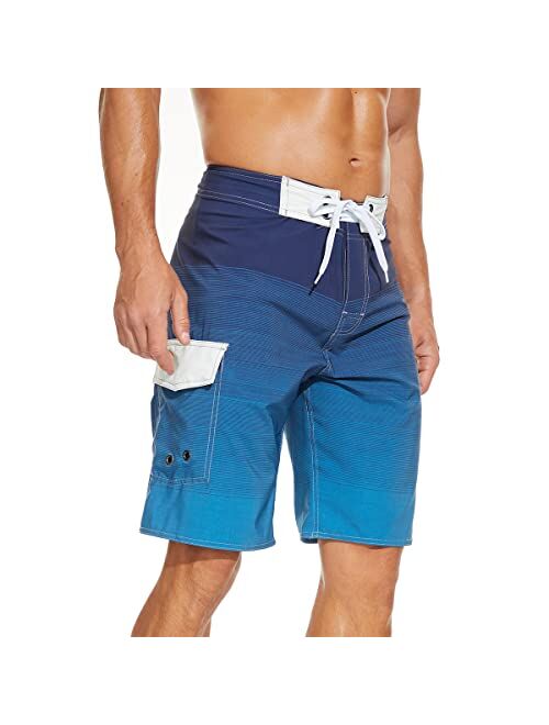 LETSHOLIDAY Men’s Swim Trunks Quick Dry Swimwear Beach Shorts with Side Pockets