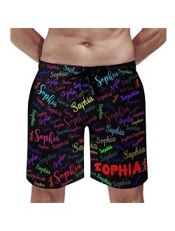 Wayabo Custom Mens Swim Trunks with Faces Quick Dry Surf Board Shorts Personalized Photos Gifts