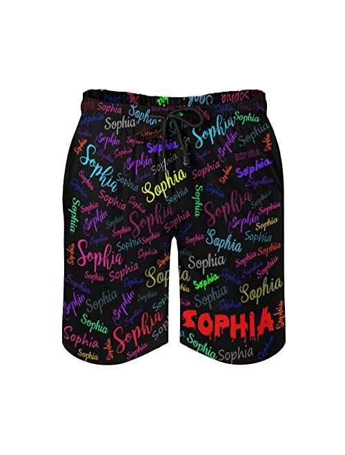 Wayabo Custom Mens Swim Trunks with Faces Quick Dry Surf Board Shorts Personalized Photos Gifts