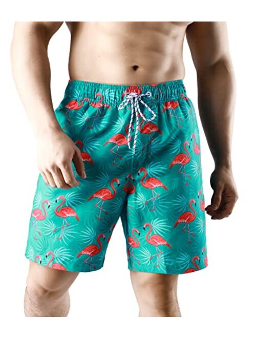 JOTOOK Mens Swimming Trunks Quick Dry Swim Shorts with Mesh Lining Beach Shorts