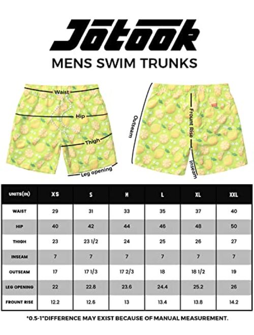 JOTOOK Mens Swimming Trunks Quick Dry Swim Shorts with Mesh Lining Beach Shorts