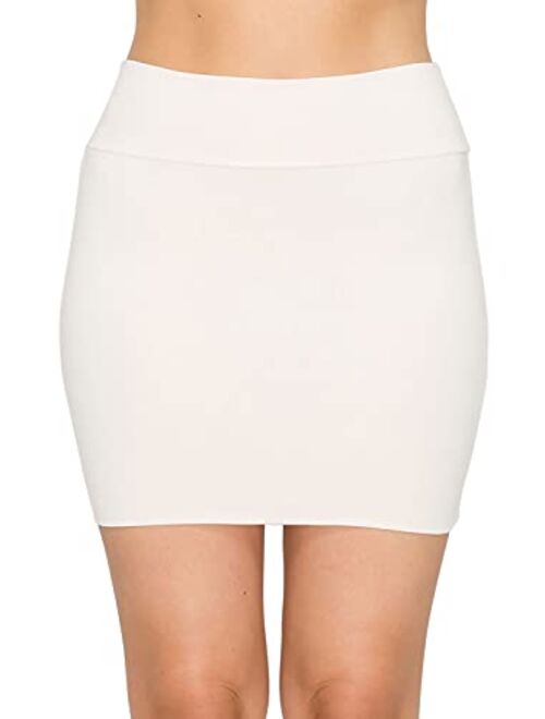 Trendy Street Basic Double-Layer Cotton Simple Stretchy Tube Pencil Mini Skirt