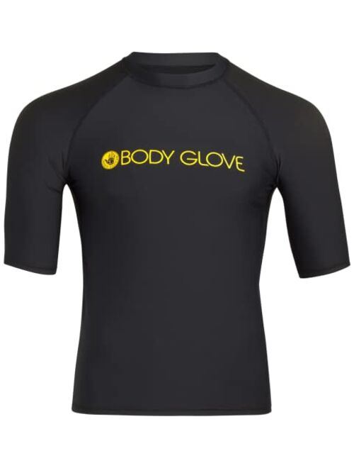 Body Glove Men's Rash Guard - UPF 50+ Quick Dry Fitted Short Sleeve Swim Shirt (S-XXL)