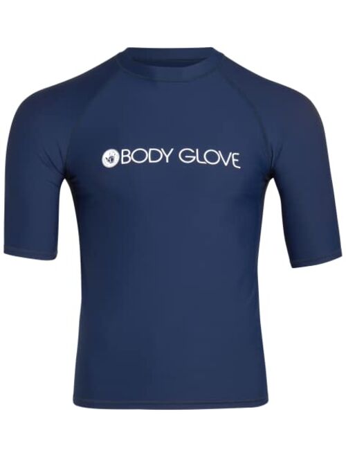 Body Glove Men's Rash Guard - UPF 50+ Quick Dry Fitted Short Sleeve Swim Shirt (S-XXL)