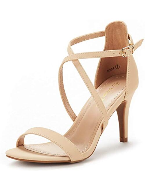 DREAM PAIRS Women's Dolce Fashion Stilettos Open Toe Pump Heel Sandals