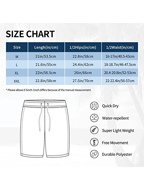 Zhysqy T-Wisted T-Ea Mens Swim Trunks Casual Beach Shorts Quick Dry Summer Boardshorts with Pockets Surf Short Board