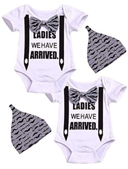 Aslaylme Newborn Boy Matching Outfit Twins Bodysuit Ladies We Have Arrived Romper