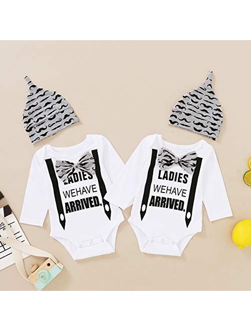 Aslaylme Newborn Boy Matching Outfit Twins Bodysuit Ladies We Have Arrived Romper