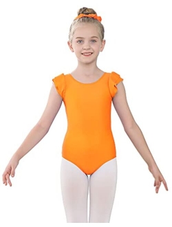 Speerise Girls Short Sleeve Leotard with Ruffle for Ballet Dance