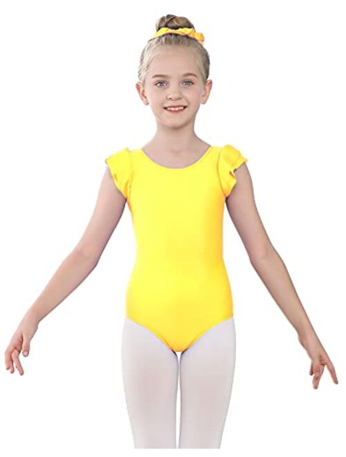 Speerise Girls Short Sleeve Leotard with Ruffle for Ballet Dance