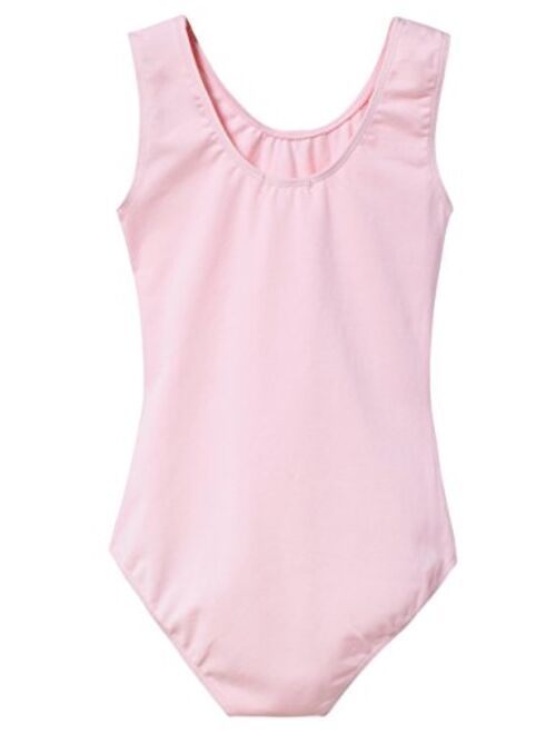 MdnMd Sleeveless Tank Leotard for Girls with Mesh Cross Front