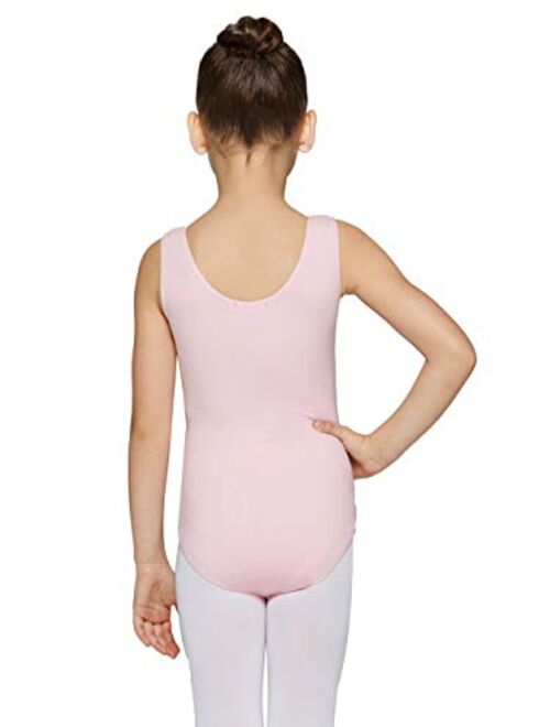 MdnMd Sleeveless Tank Leotard for Girls with Mesh Cross Front