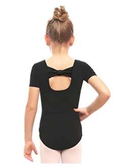 Stelle Girls Bow Back Short Sleeve Leotard for Dance, Gymnastics and Ballet