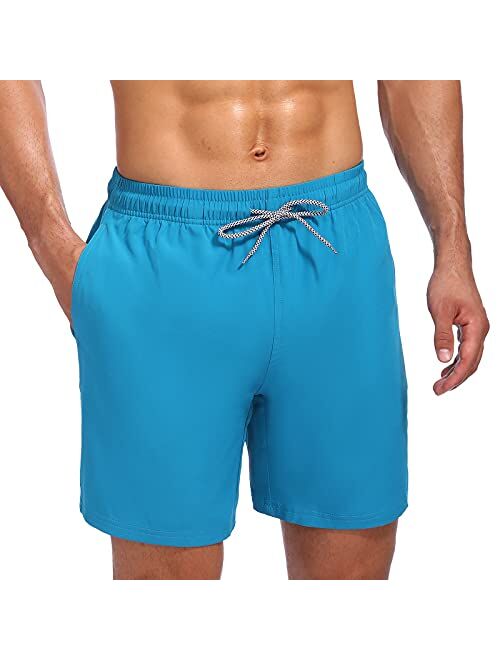 Biwisy Mens Swim Trunks Quick Dry Swim Shorts with Mesh Lining Funny Beach Shorts