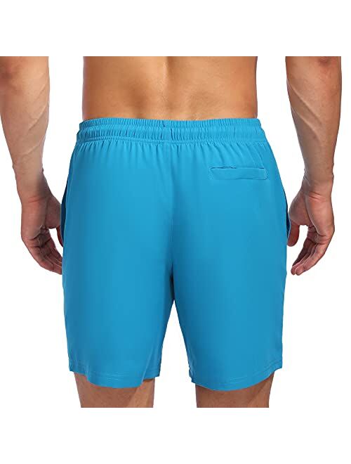 Biwisy Mens Swim Trunks Quick Dry Swim Shorts with Mesh Lining Funny Beach Shorts