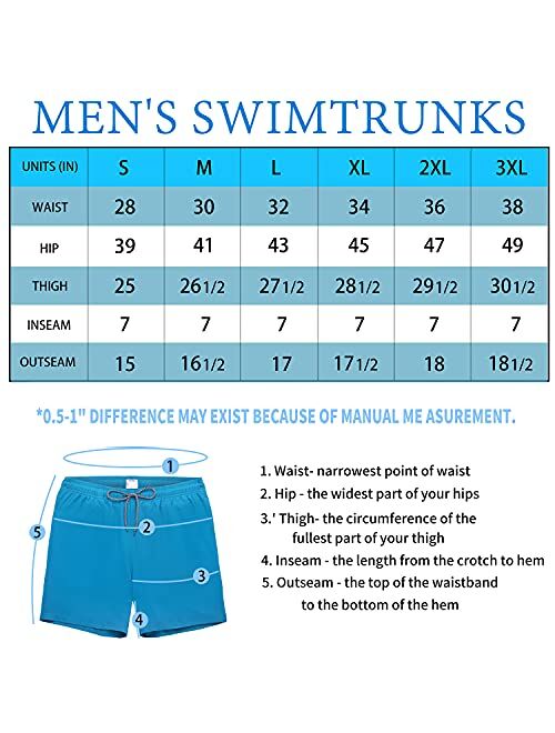 Biwisy Mens Swim Trunks Quick Dry Swim Shorts with Mesh Lining Funny Beach Shorts