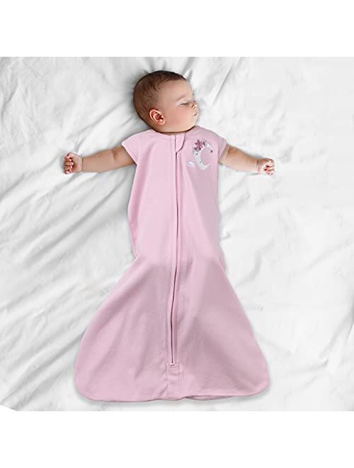 The Peanutshell Wearable Blanket Sleep Sack for Baby Girls, Pink Moon & Celestial, Sizes up to 12 Months