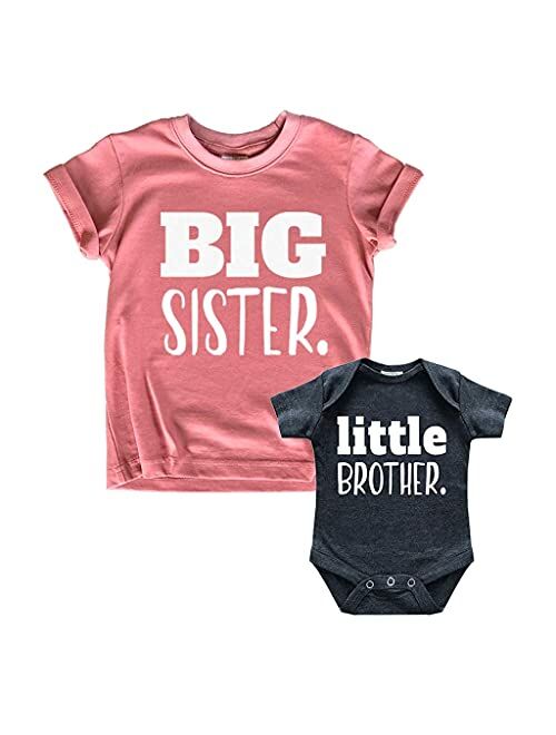 Buy Unordinary Toddler Big Sister Little Brother Outfit Matching Shirts ...