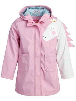 Pink Platinum Girls' Rain Jacket - Lightweight Waterproof Unicorn Windbreaker Slicker Shell Raincoat (Toddler/Little Girl)