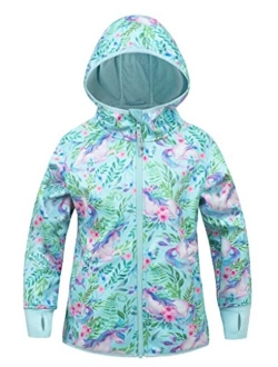 Therm Girls Rain Jacket, Ultra-Soft Kids Raincoat - Waterproof Fleece Lined Coat